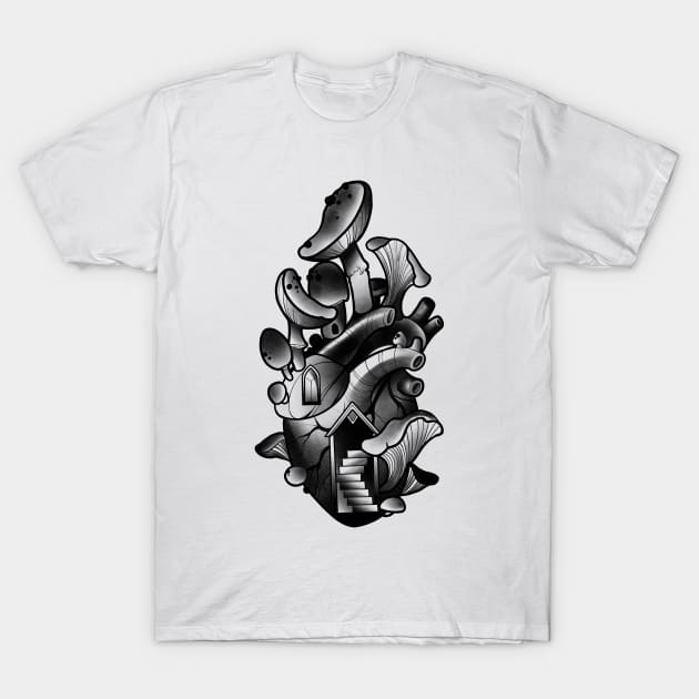 Mashroom heart T-Shirt by Boris6666